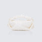 Opal Ivory Satin Sculpted Flower Grab Bag