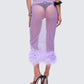 Ophira Lavender Rhinestone Feather Trim Skirt