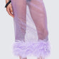 Ophira Lavender Rhinestone Feather Trim Skirt