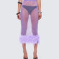 Ophira Lavender Rhinestone Feather Trim Skirt