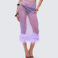 Ophira Lavender Rhinestone Feather Trim Skirt