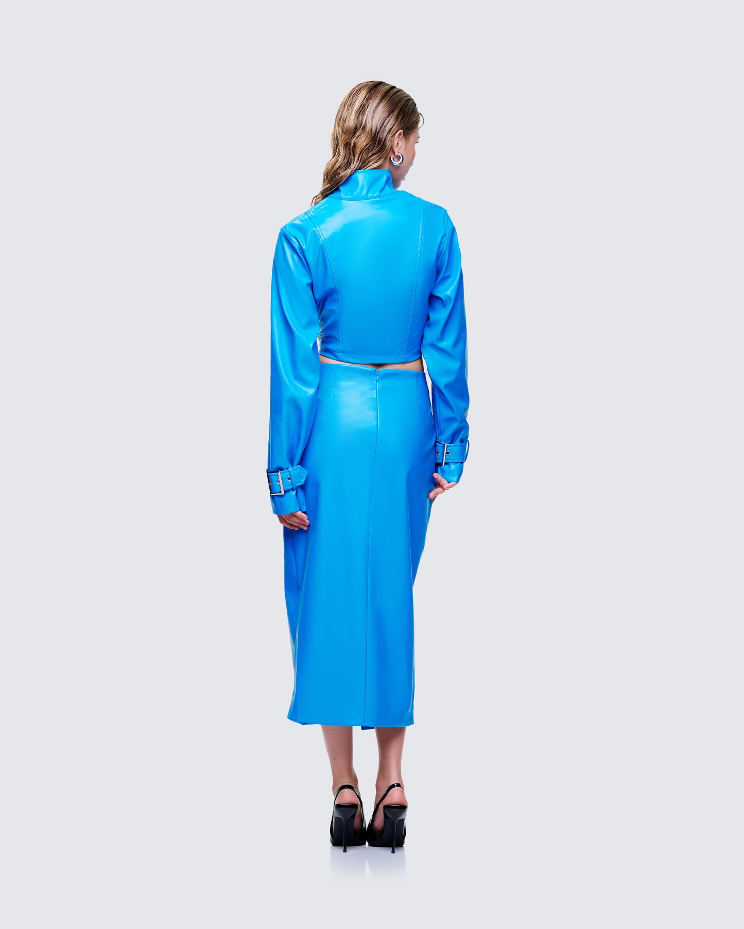 Women's blue matching set alternate angle – FINESSE