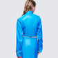 Women's blue jacket close-up detail – FINESSE