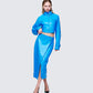 Women's blue jacket alternate angle – FINESSE