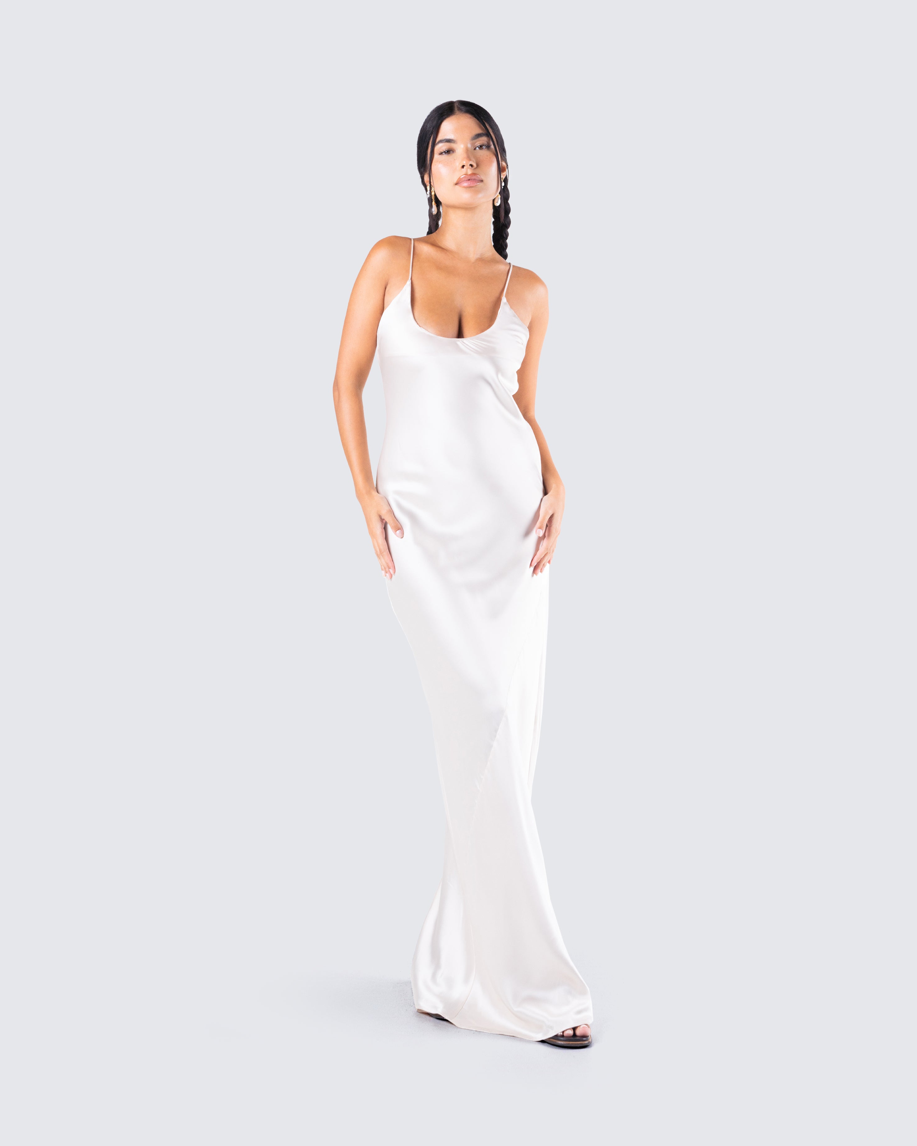 Ivory hot sale silk gown