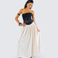 Orla Cream Ruched Maxi Skirt