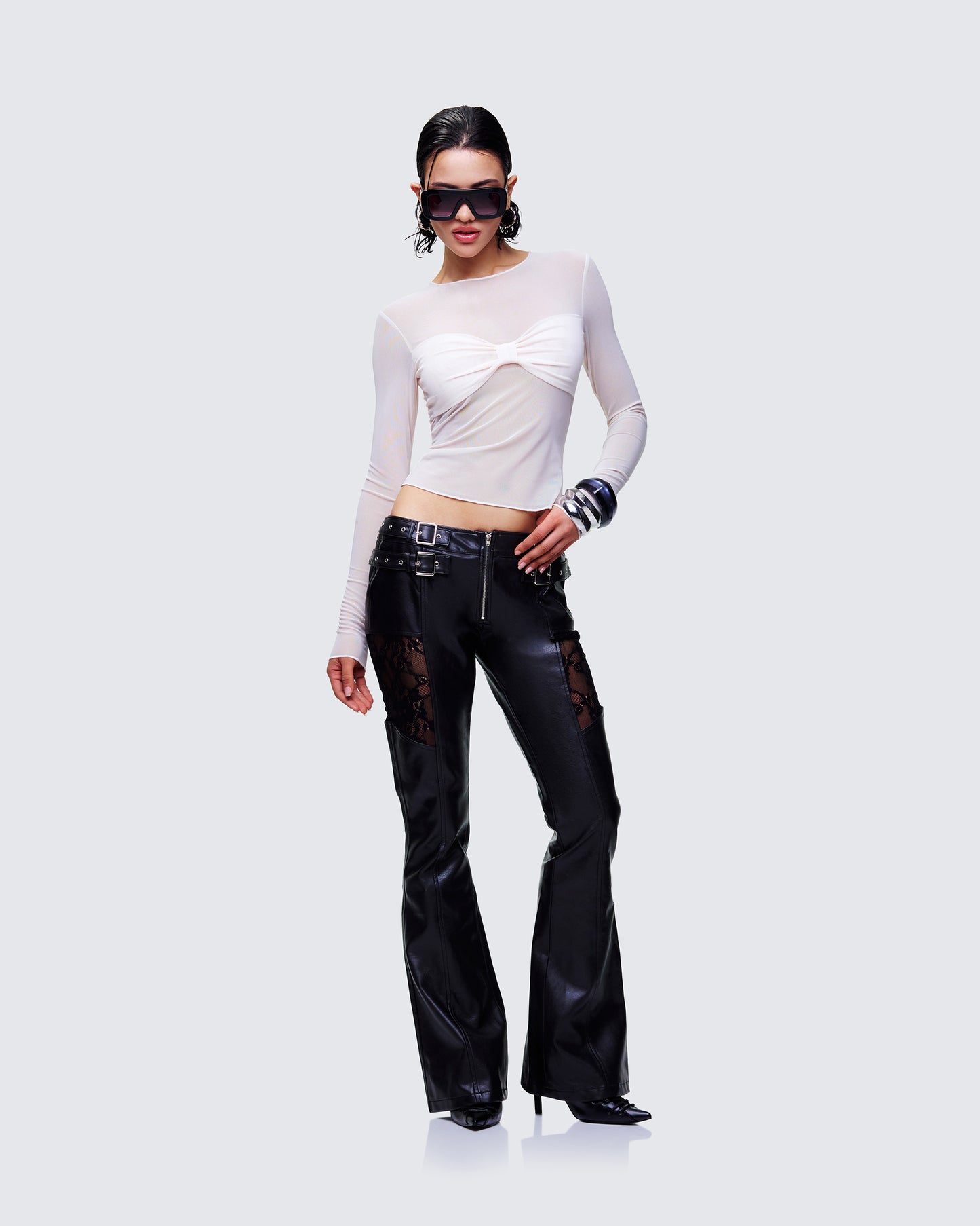 Vyra Black Vegan Leather Pants