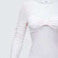 Orpheus White Mesh Long Sleeve Top