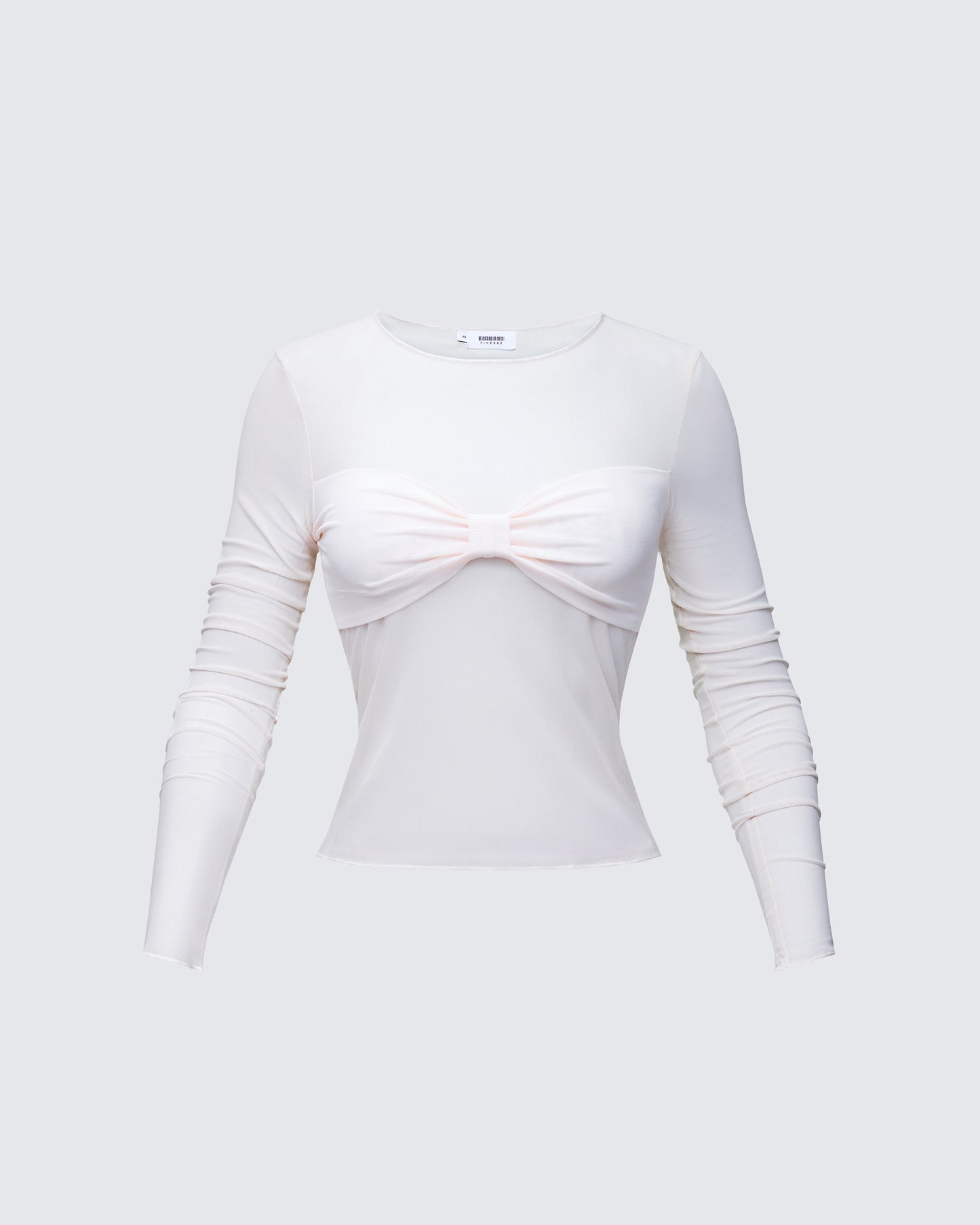 Orpheus White Mesh Long Sleeve Top product front