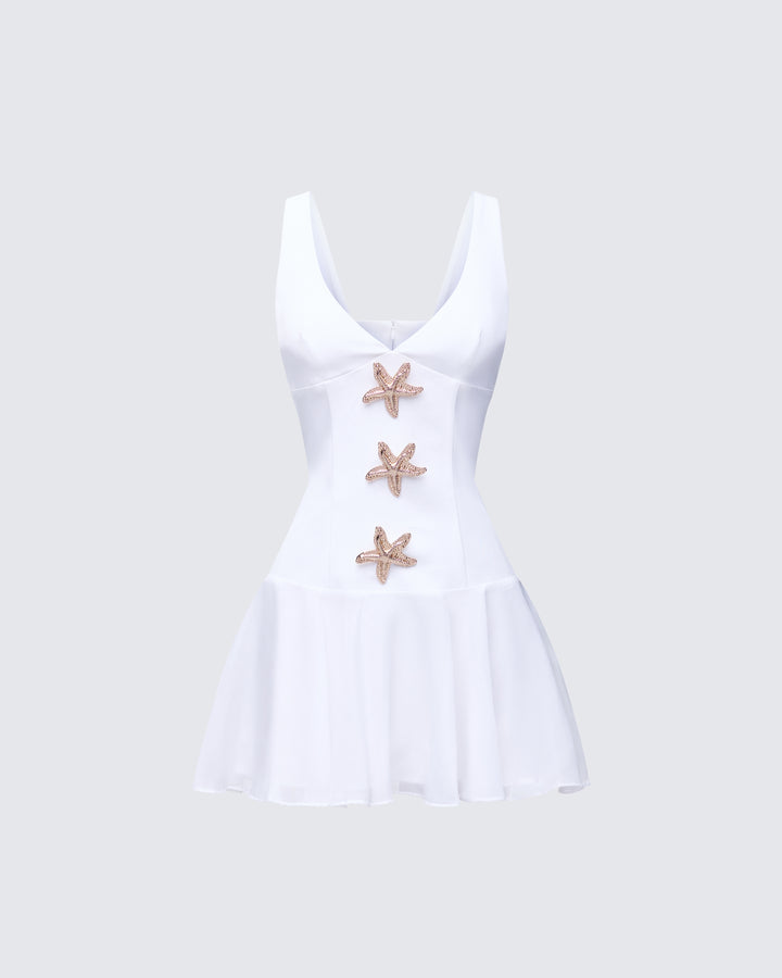 Paloma White Starfish Trim Mini Dress product front
