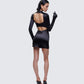 Pam Black Mini Dress & Gloves