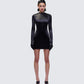 Pam Black Mini Dress & Gloves