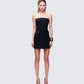 Pamela Black Belted Dress model front