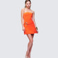 Pamela Orange Belted Dress