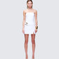 Pamela White Belted Dress model front