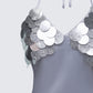 Pearle Silver Disc Sequin Cami Top