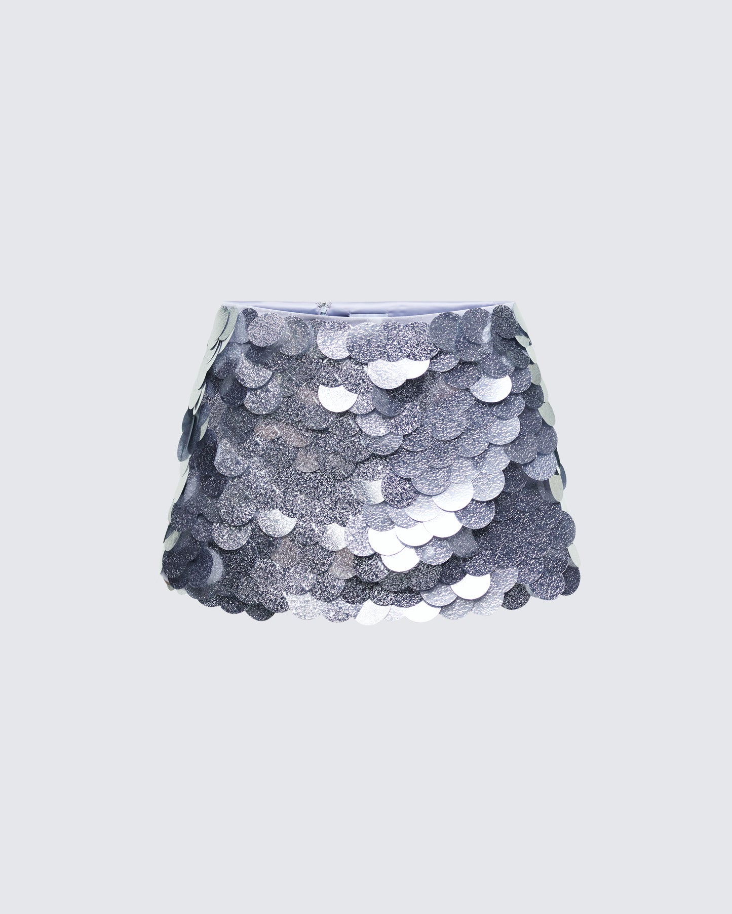 Pearle Silver Disc Sequin Mini Skirt product front