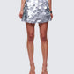 Pearle Silver Disc Sequin Mini Skirt model front