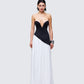 Women's black cotton maxi dress front view – FINESSE