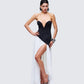 Women's black cotton maxi dress styled on model – FINESSE