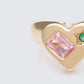 Phaedra Gold Jewelled Heart Ring
