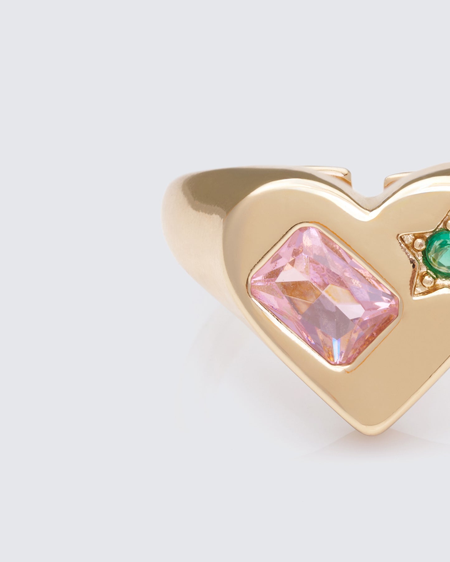Phaedra Gold Jewelled Heart Ring