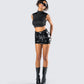 Philo Black Sequin Mini Skirt