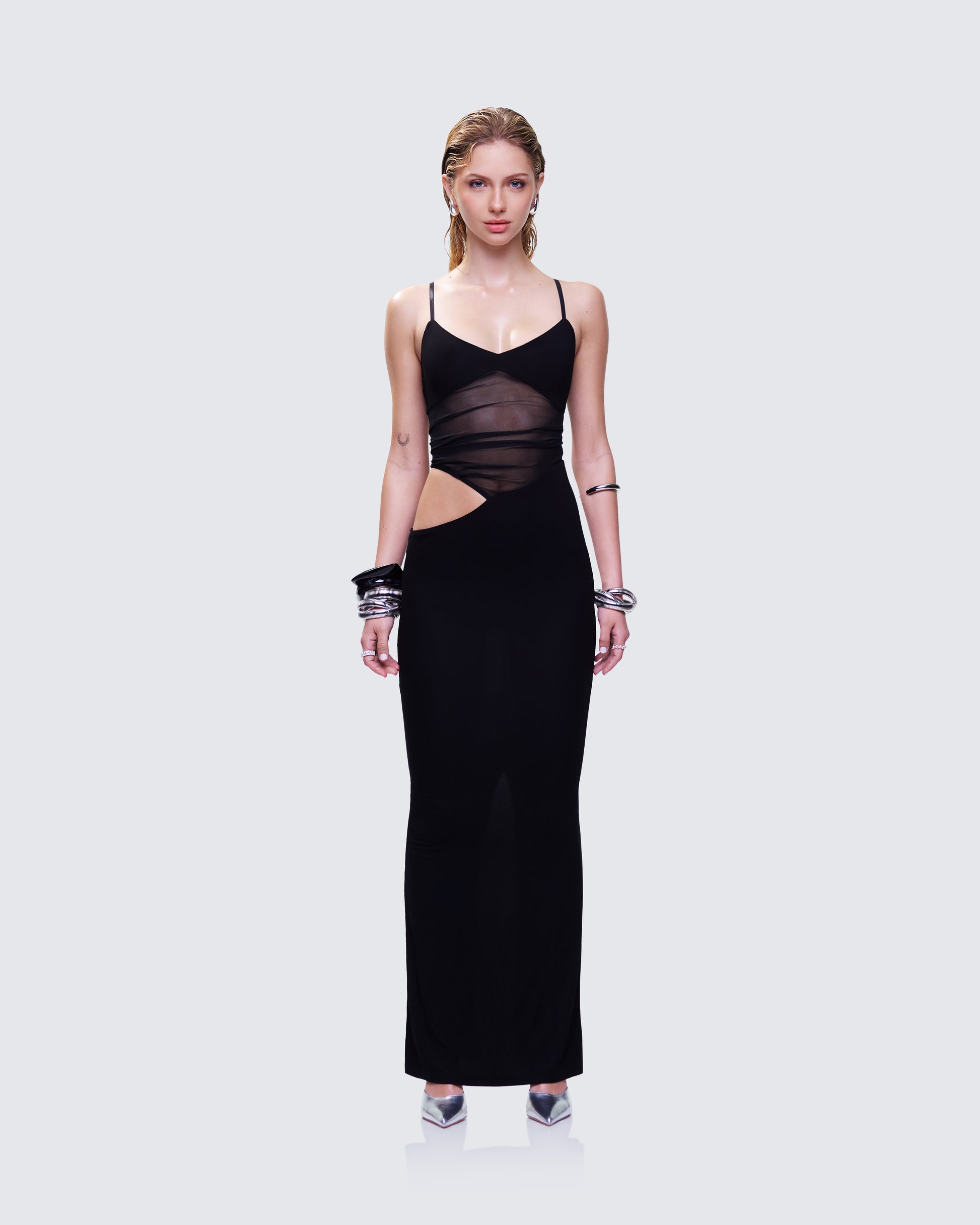 black mesh front dress Insatiable Long Sleeve Mesh Mini Dress Black