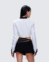 Pippa Ivory Tweed Cropped Jacket