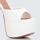Portia White Platform Mules