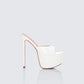 Portia White Platform Mules