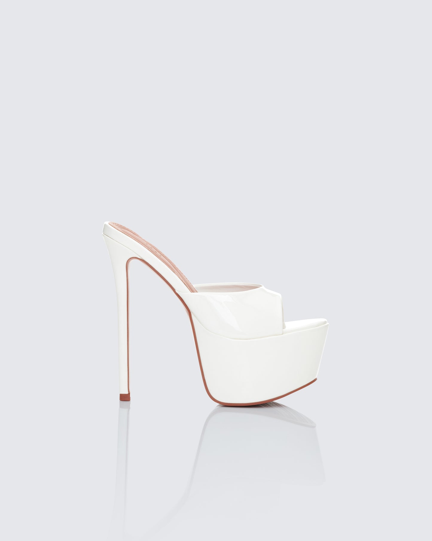 Portia White Platform Mules