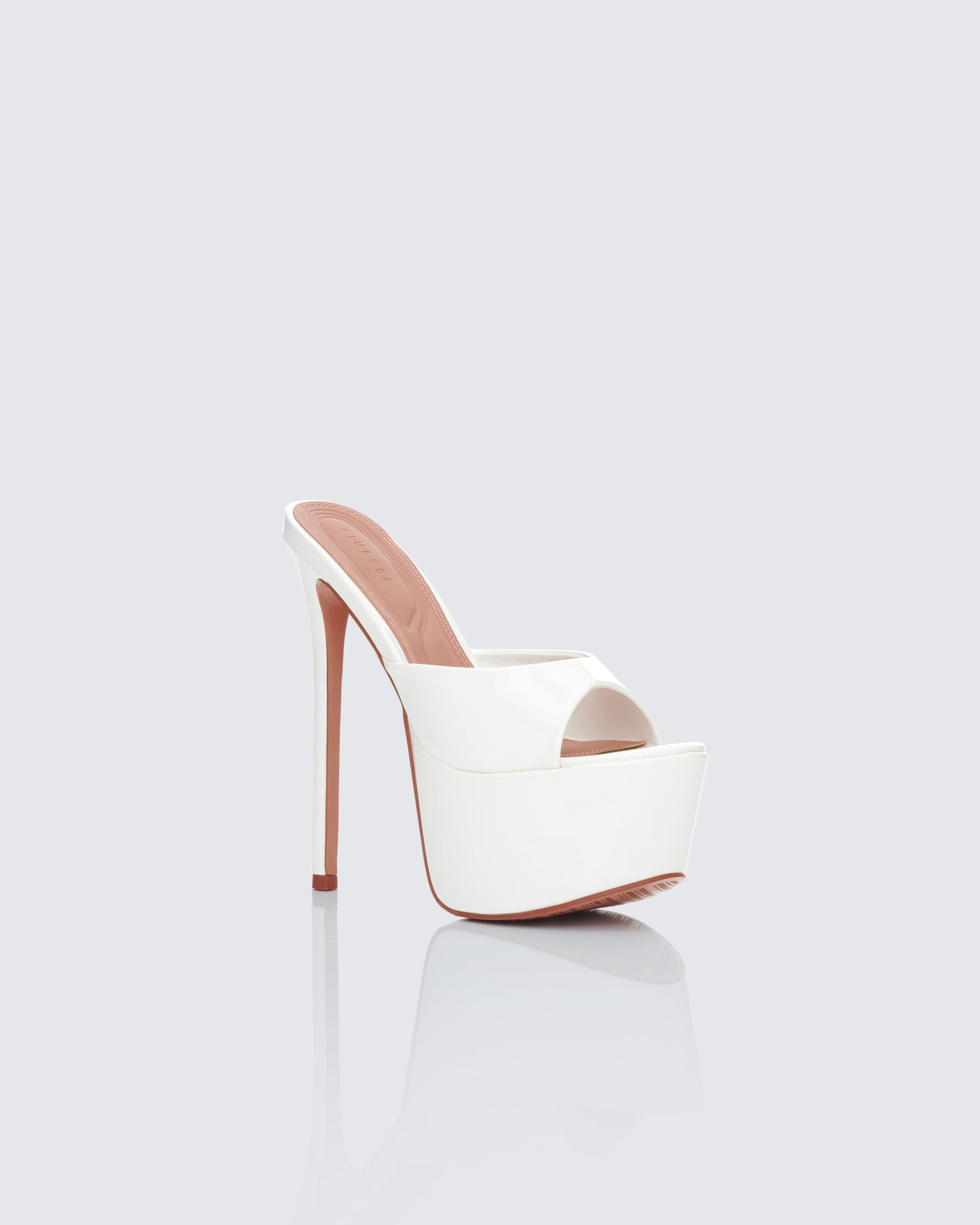 Portia White Platform Mules