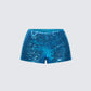 Posie Blue Sequin Mini Shorts product front