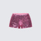 Posie Pink Sequin Mini Shorts product front