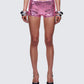 Posie Pink Sequin Mini Shorts model front