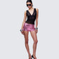 Posie Pink Sequin Mini Shorts