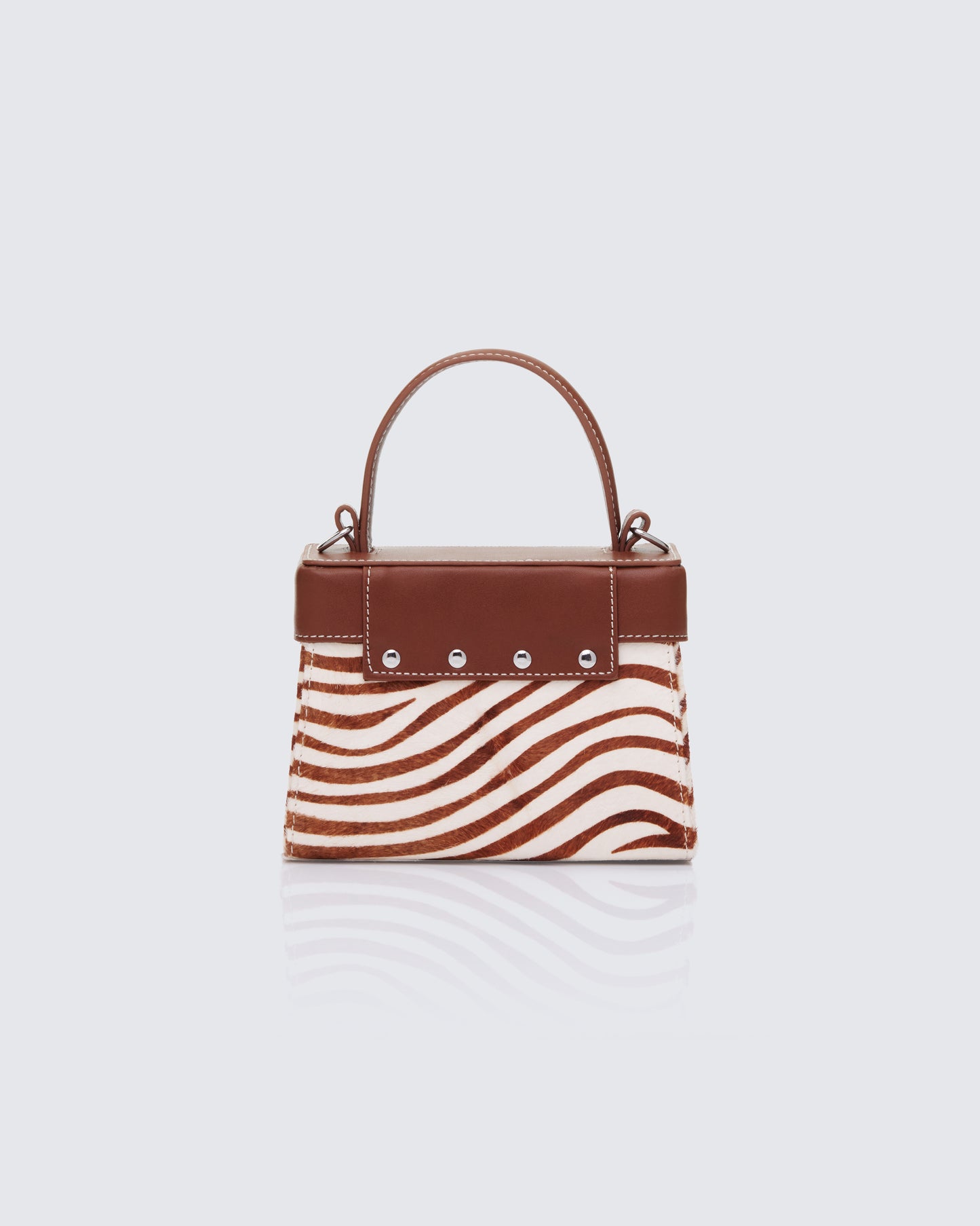 Presley Brown Leather Pony Vanity Bag