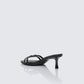 Queenie Black Safety Buckle Kitten Heel