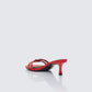 Queenie Red Safety Buckle Kitten Heel