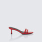 Queenie Red Safety Buckle Kitten Heel