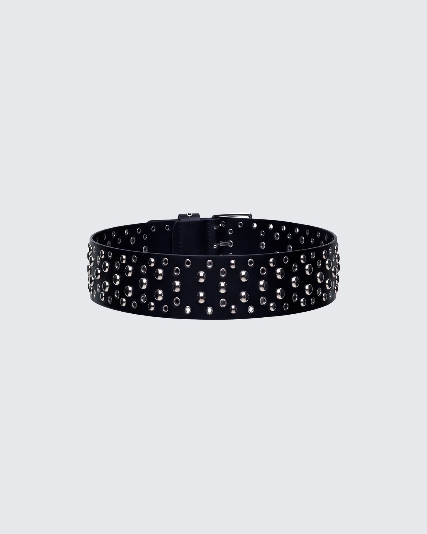 Quen Black Real Leather Studded Hip Belt