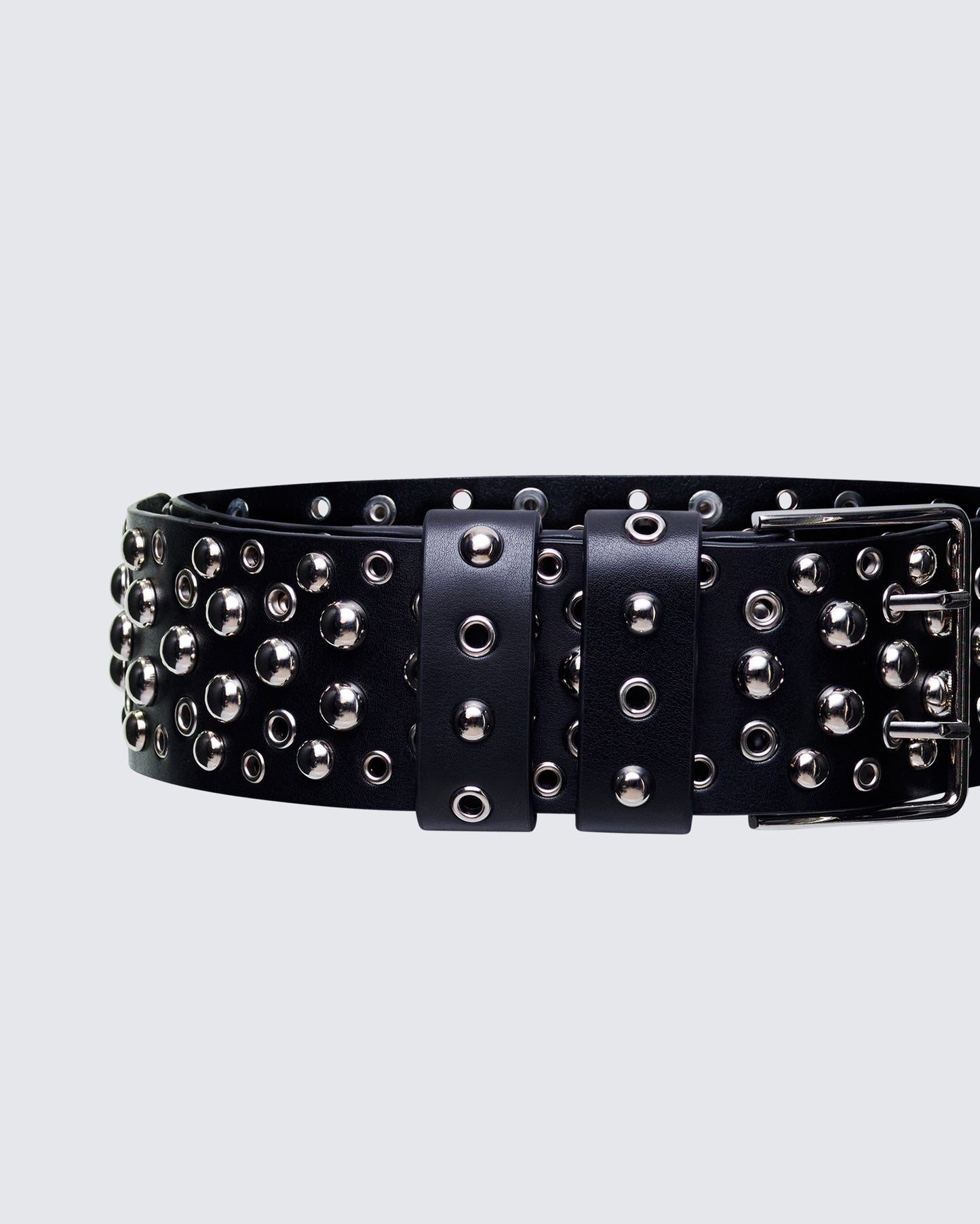 Quen Black Real Leather Studded Hip Belt