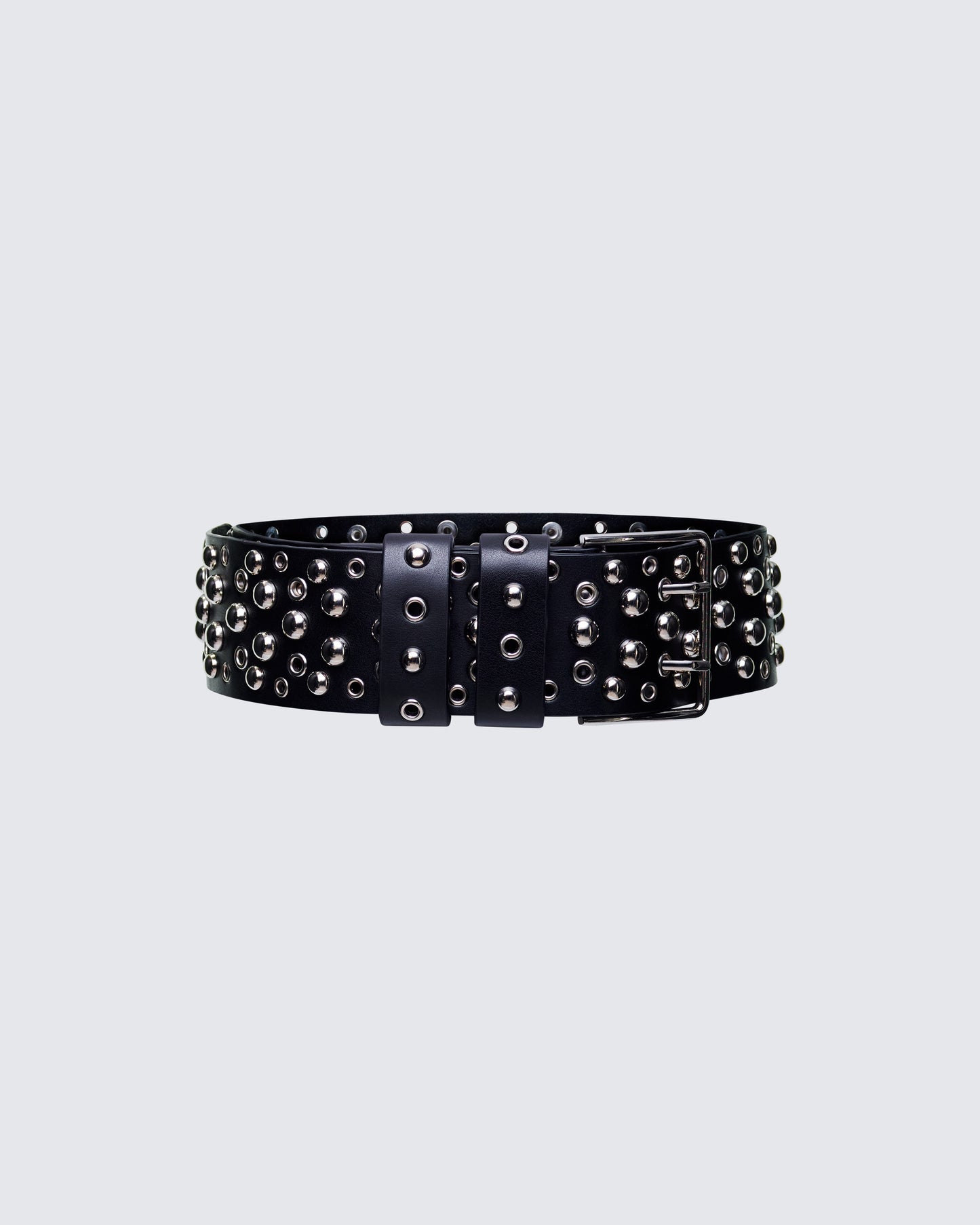 Quen Black Real Leather Studded Hip Belt product front