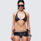 Quen Black Real Leather Studded Hip Belt model front