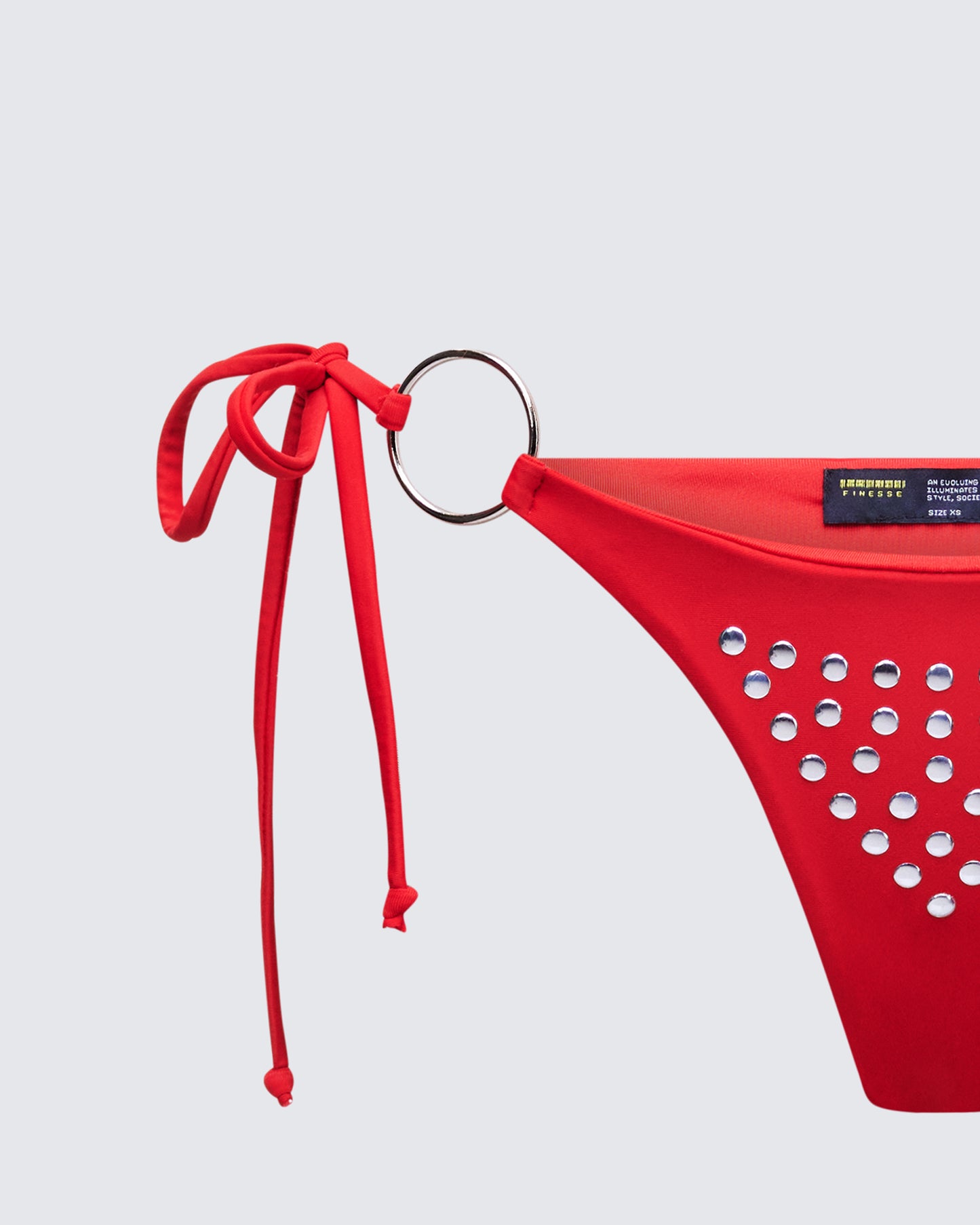 Quen Red Studded Bikini Bottom