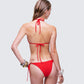 Quen Red Studded Bikini Top
