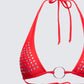Quen Red Studded Bikini Top