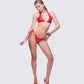 Quen Red Studded Bikini Top