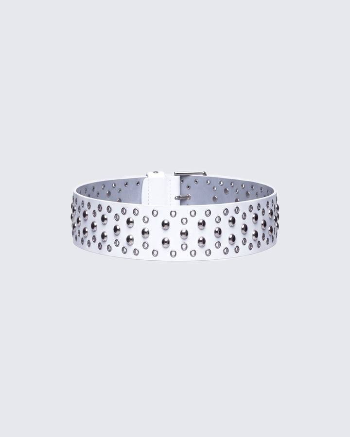 Quen White Real Le cuir cloute en cuir clouté ceinture de hanche